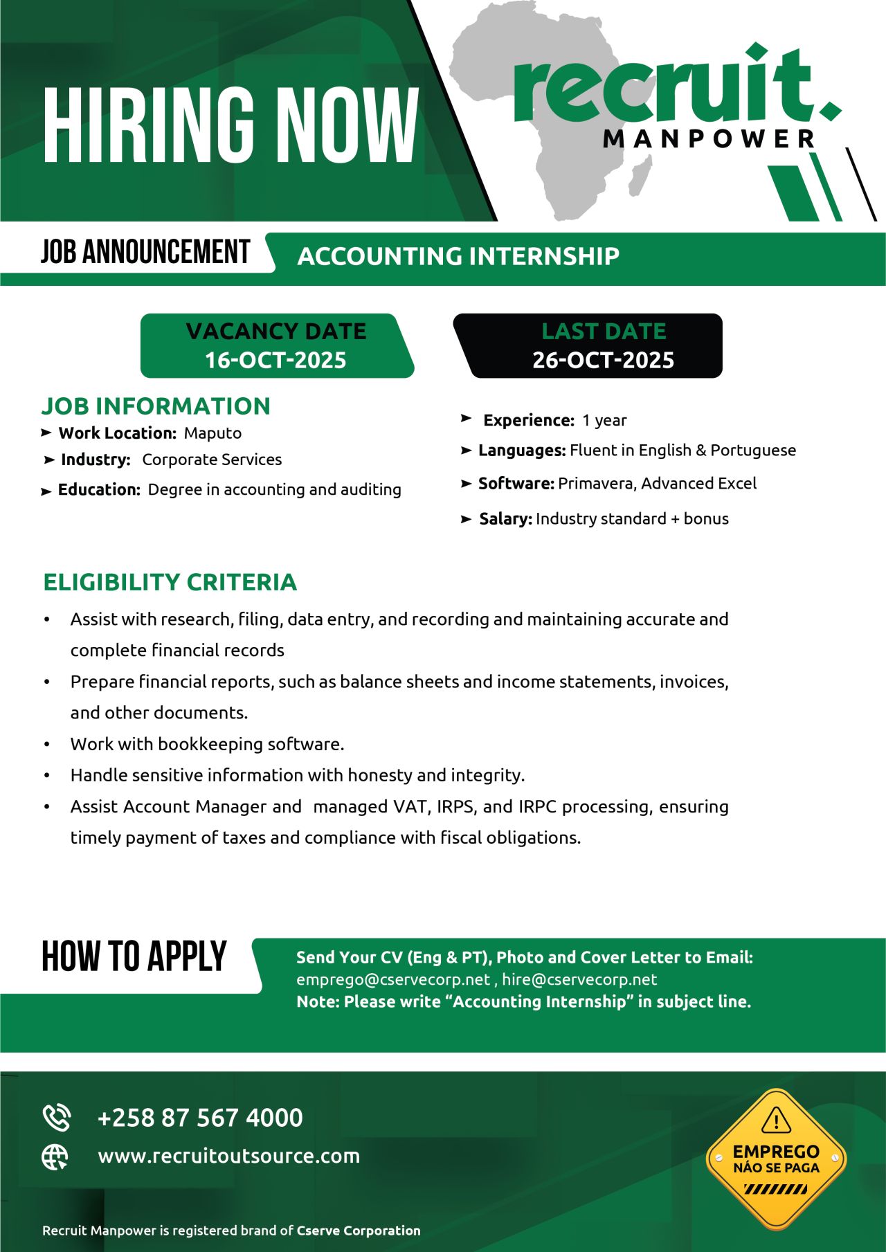 Vaga – ACCOUNTING INTERSHIP