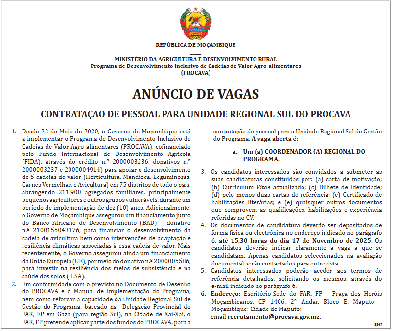 Vaga – Coordenador (a) Regional Do Programa