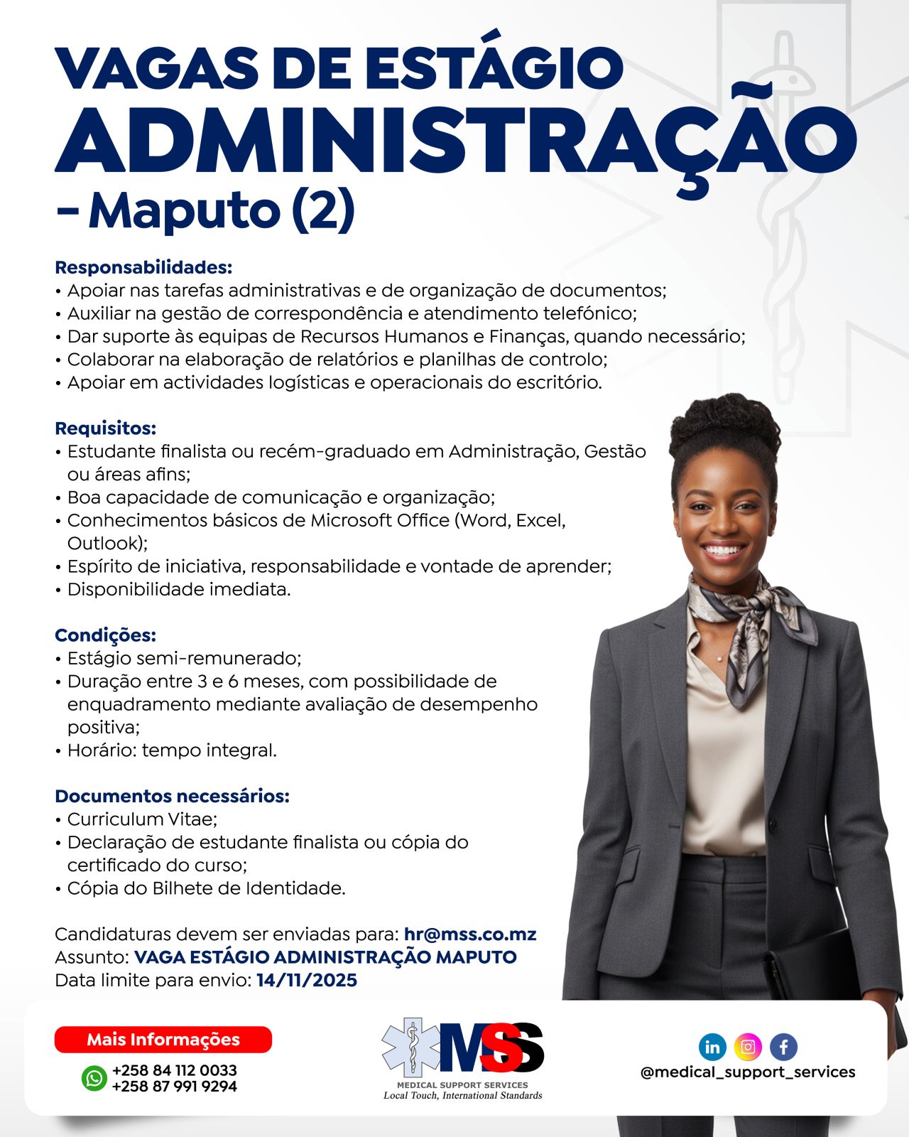 VAGAS DE ESTÁGIO – ADMINISTRAÇÃO – Maputo (2)