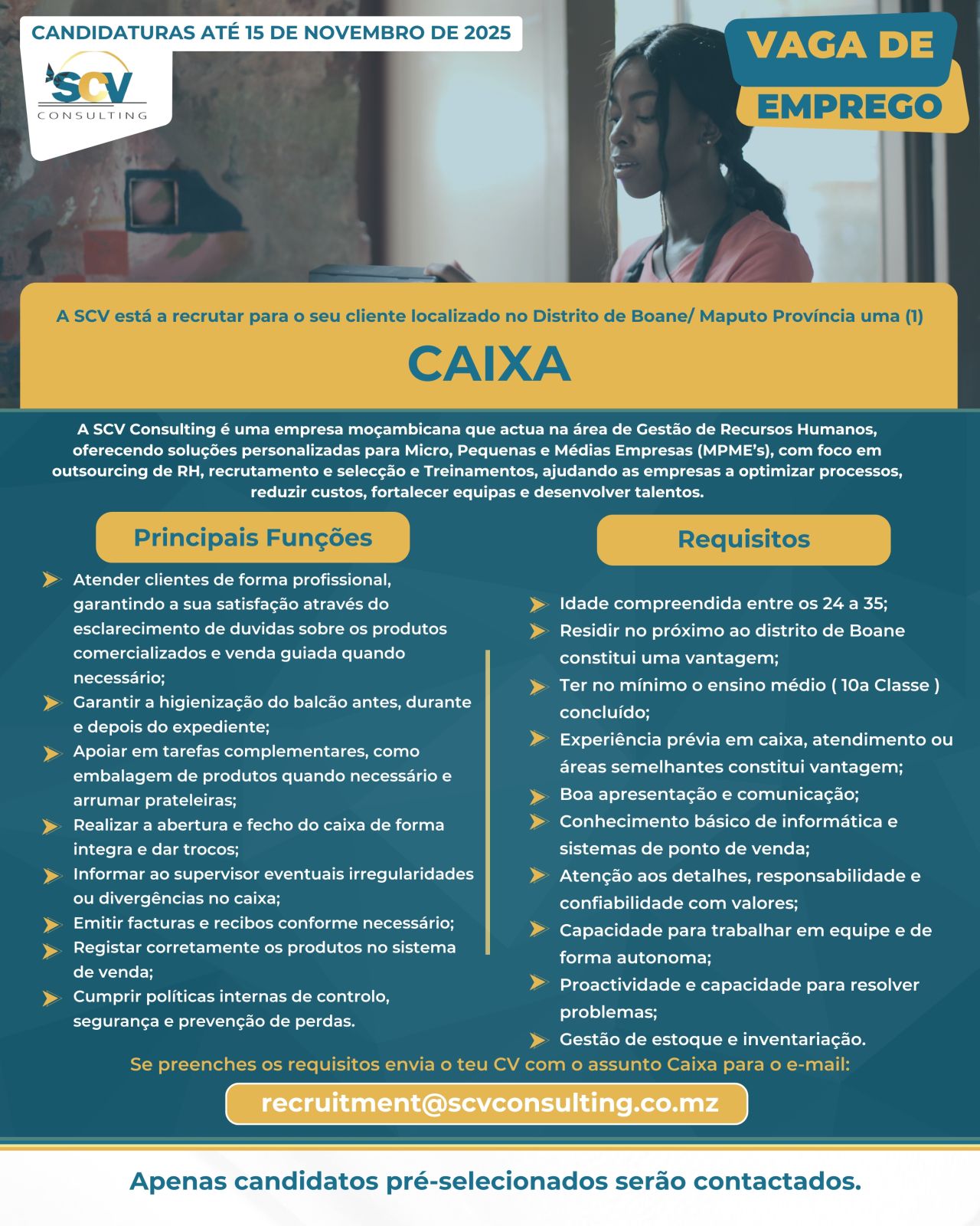 Vaga – Caixa