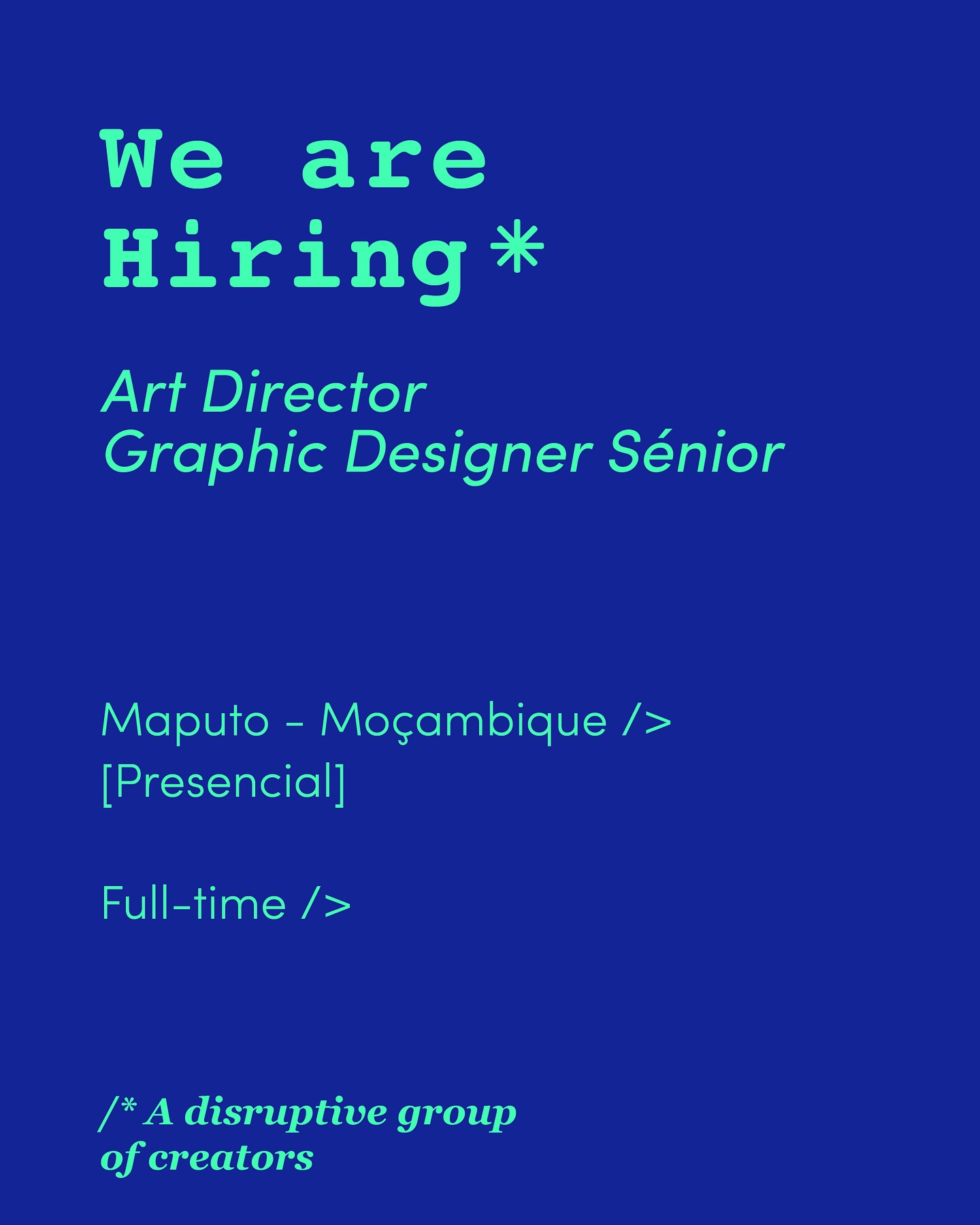 Vaga – Designer gráfico Sénior