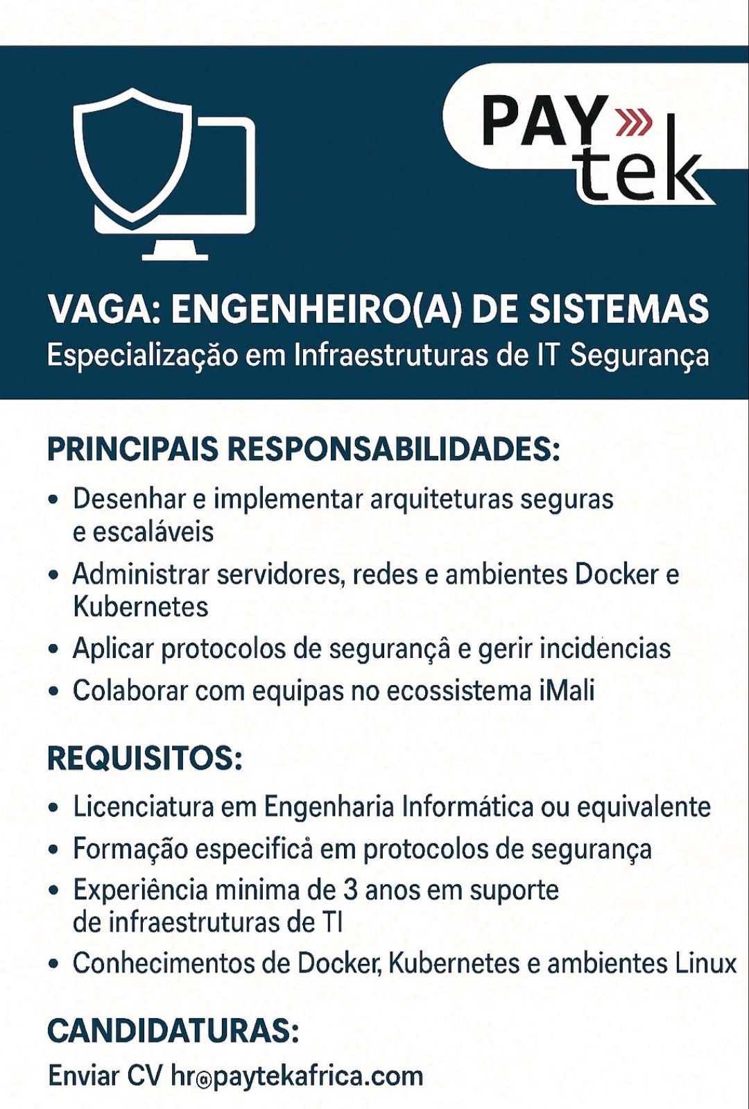 Vaga – Engenheiro de Sistemas – Maputo