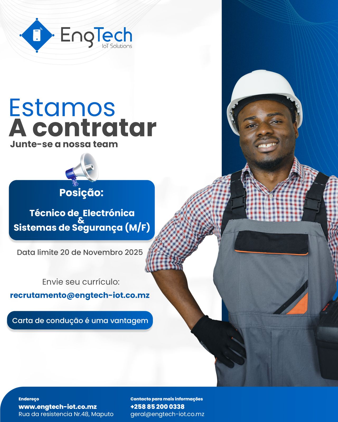 Vaga – Técnico de Electrónica & Sistemas de Segurança (M/F)