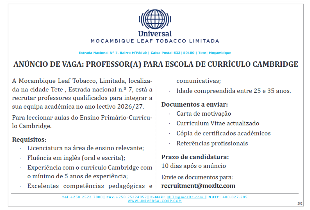 Vagas – Professores/as