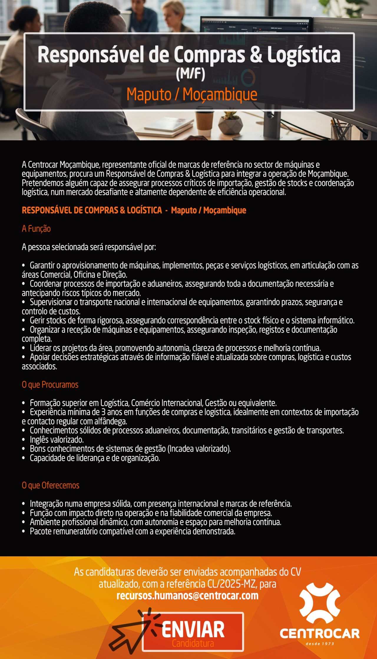Vaga – Responsável de Compras & Logística (m/f)