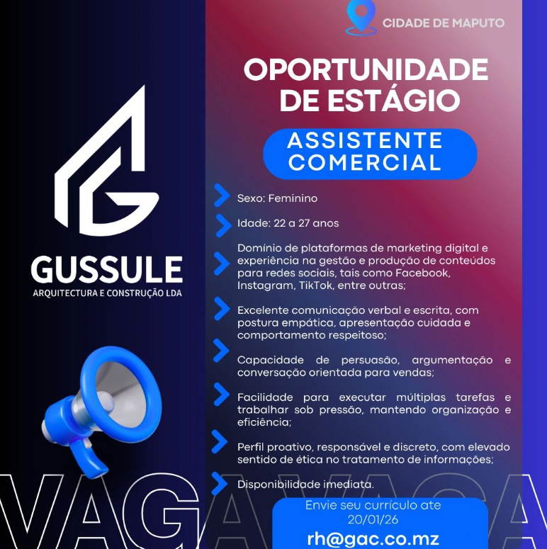 Vaga de Estágio – Assistente Comercial