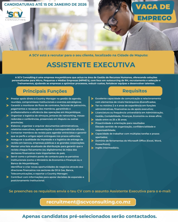 Vaga – Assistente Executiva