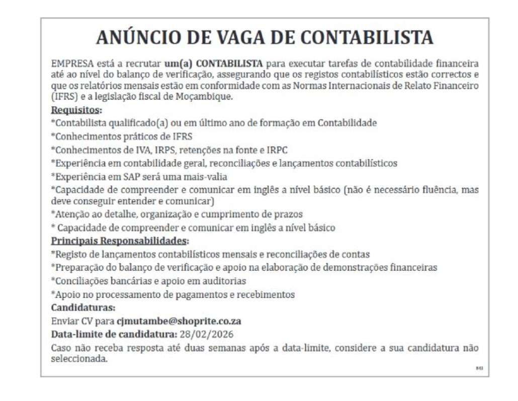Vaga – Contabilista