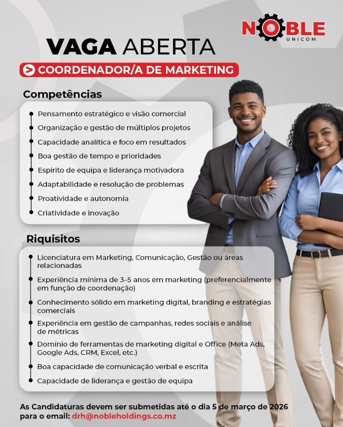 Vaga – Coordenador(a) de Marketing