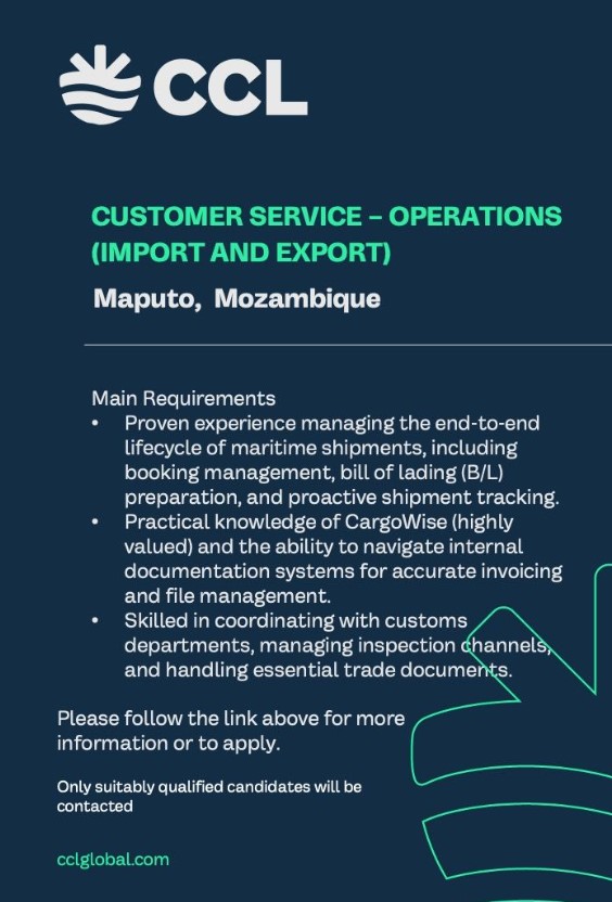 Vaga – Customer Service – Operations (Import and Export)