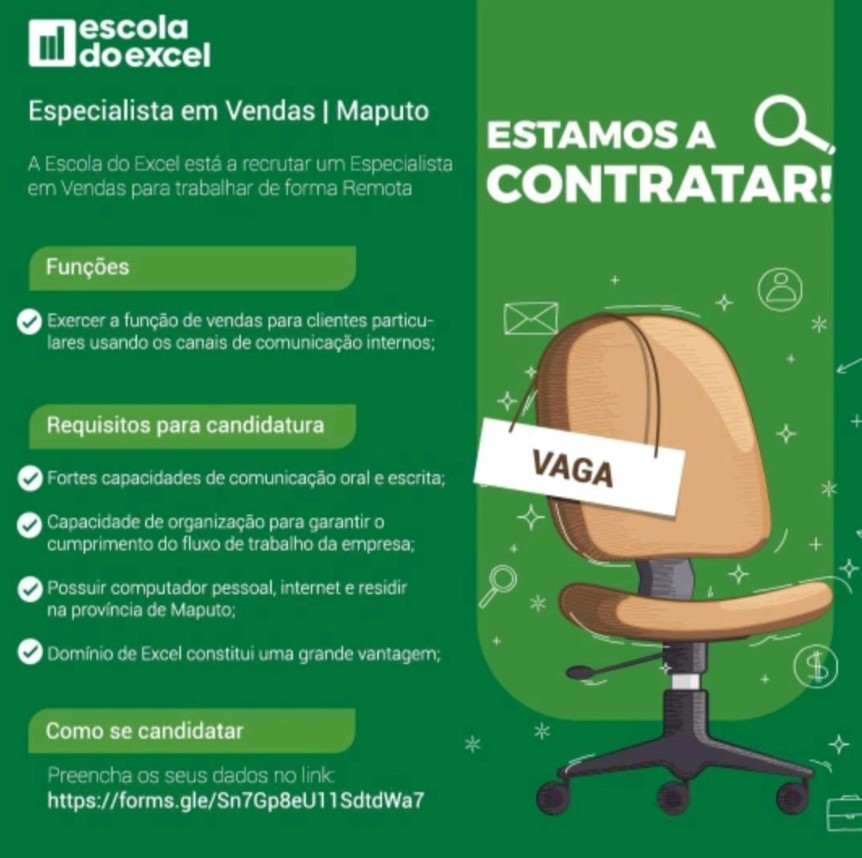 Vaga – Especialista em Vendas