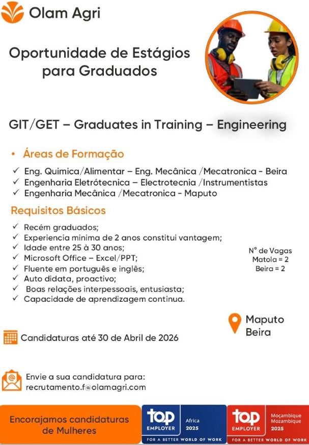 Oportunidade de Estágios para Graduados