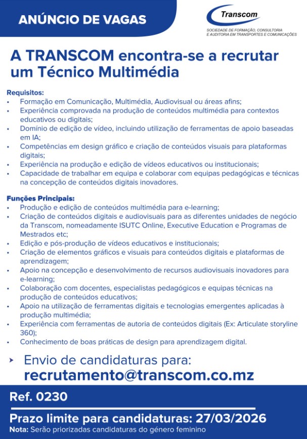 Vaga – Técnico Multimédia