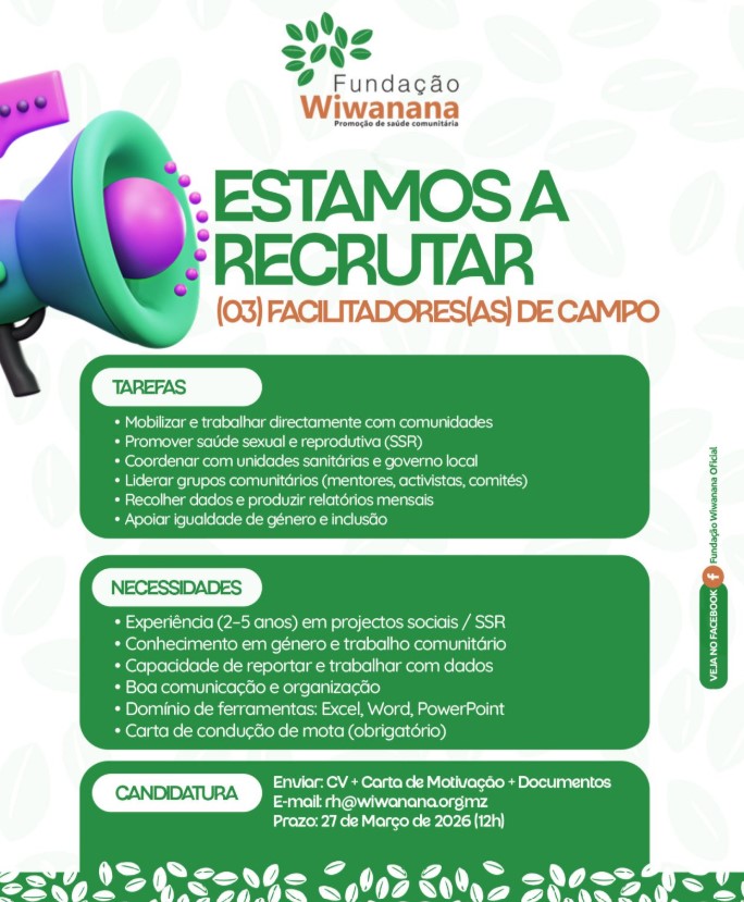 Vagas – (3) Facilitadores(as) de Campo