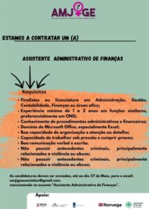 Vaga – Assistente Administrativo e de Fnanças