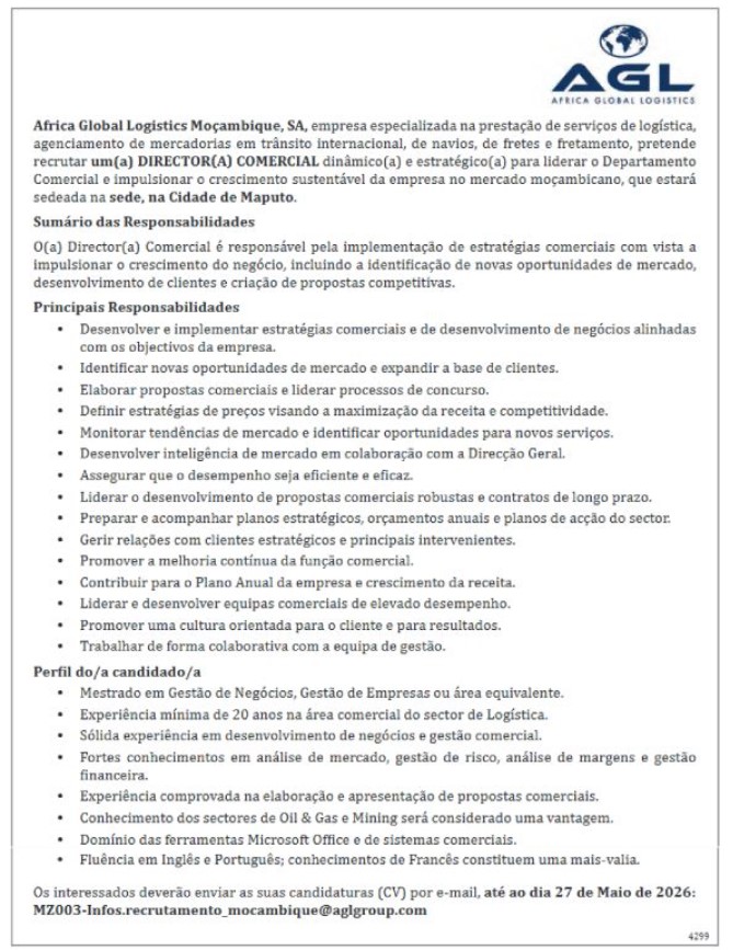 Vaga – Director(a) Comercial