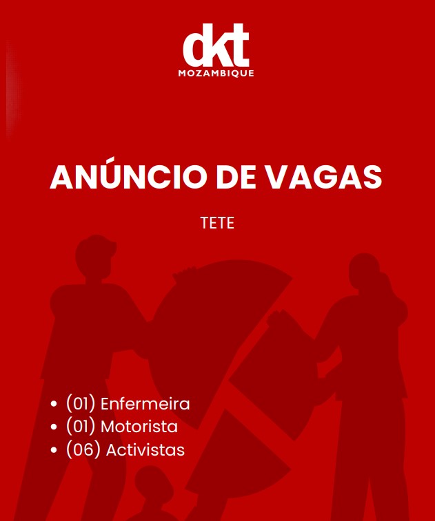 Vagas – (01) Enfermeira, (01) Motorista e (06) Activistas